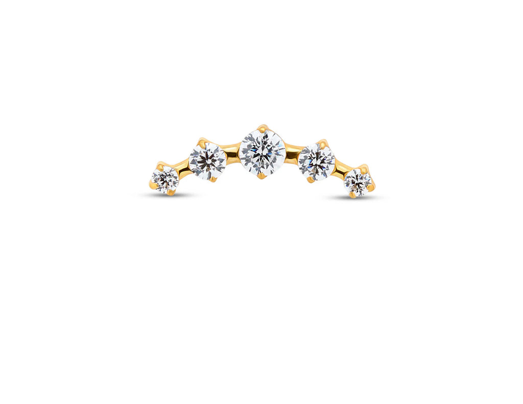 5 Stone Tiara Titanium Flat-Back