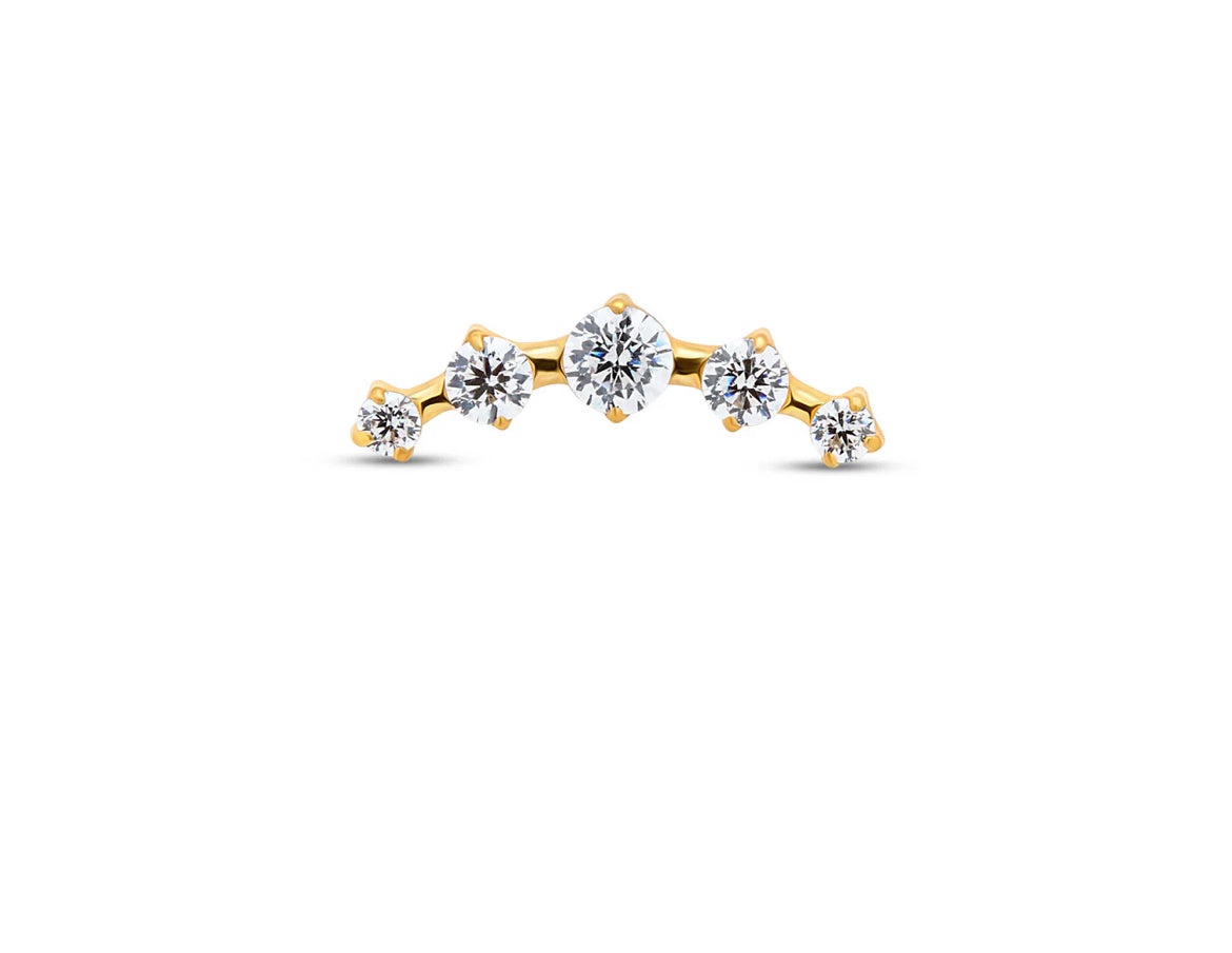 5 Stone Tiara Titanium Flat-Back