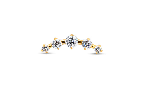 5 Stone Tiara Titanium Flat-Back