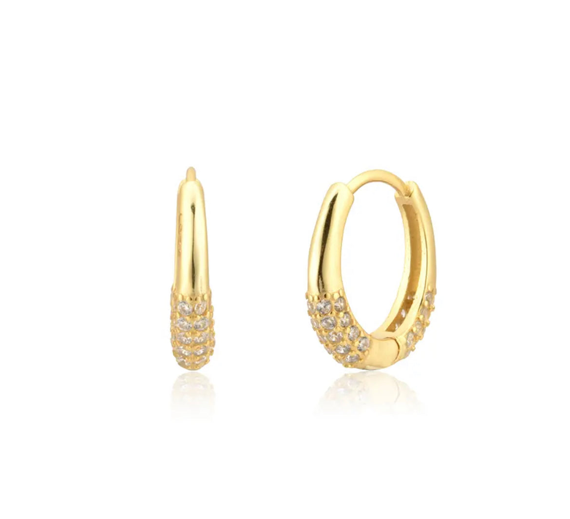 Plain Zircon Hoops Earring