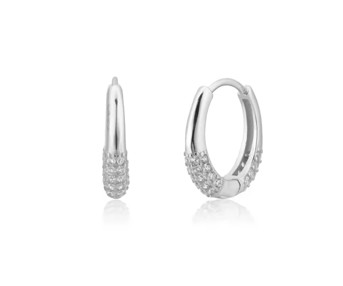 Plain zircon Hoops Earring