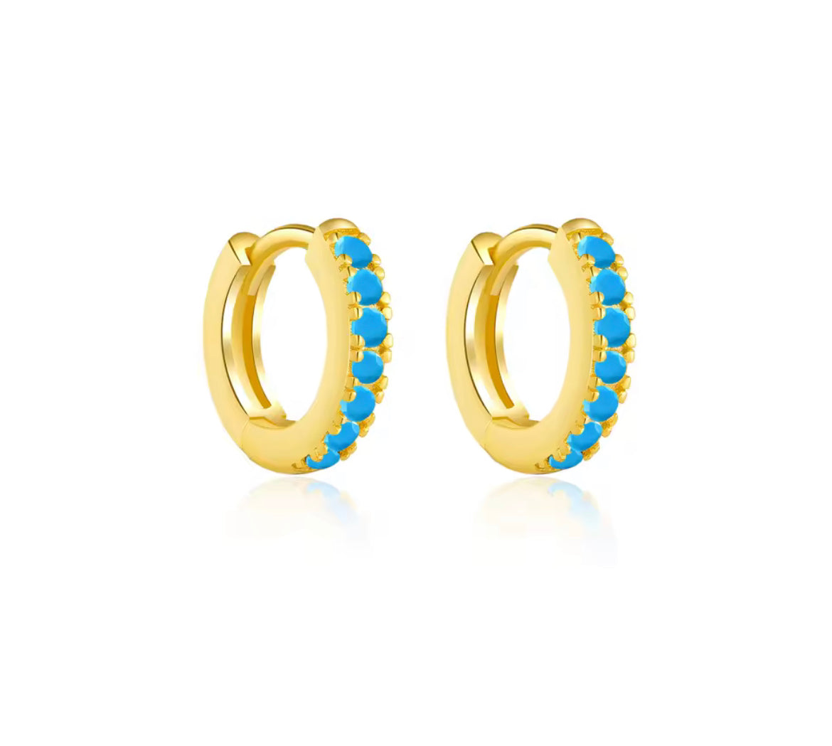 Turquoise Basic Hoops