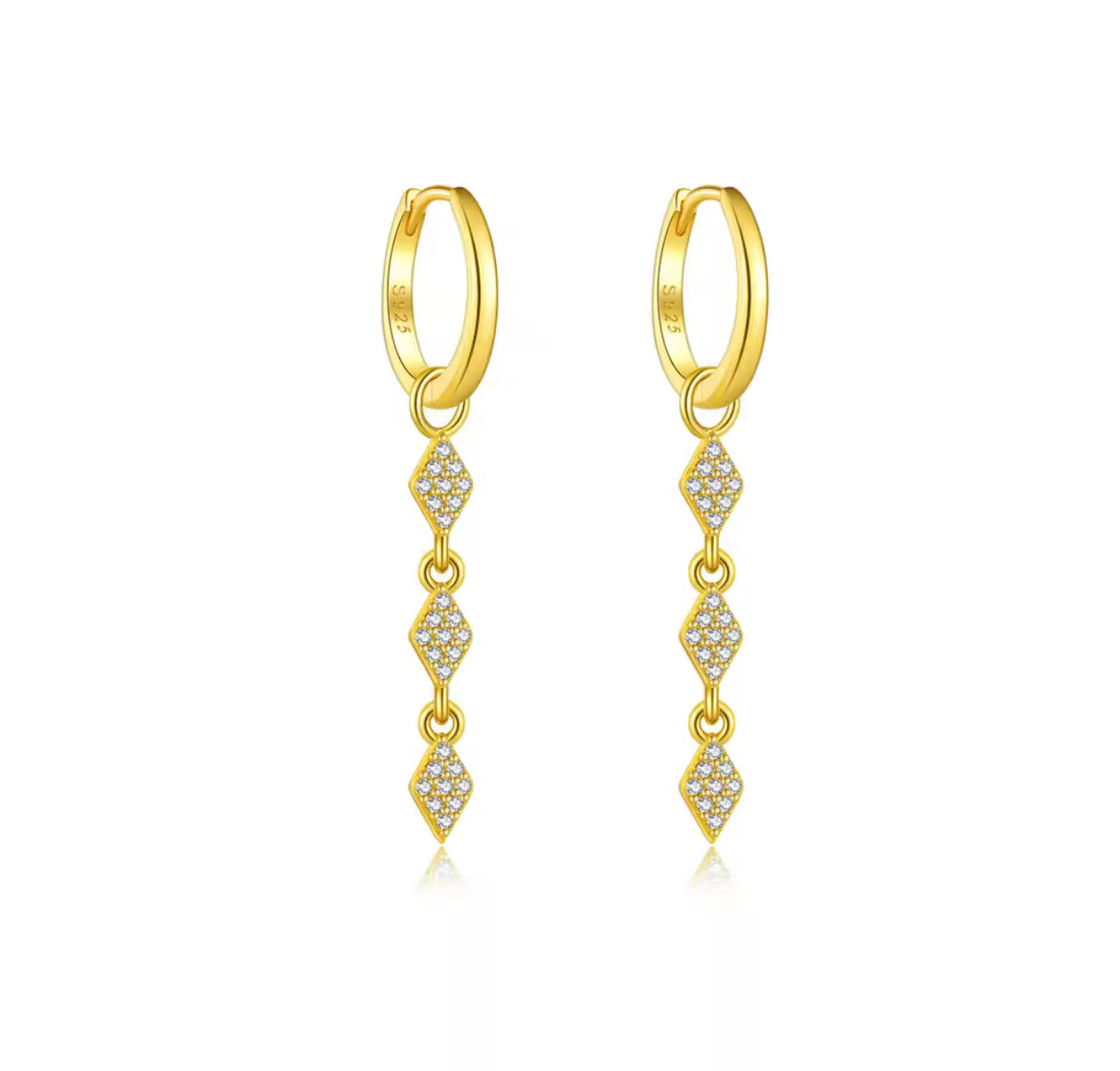 Rhombus Chain Hoop Earrings