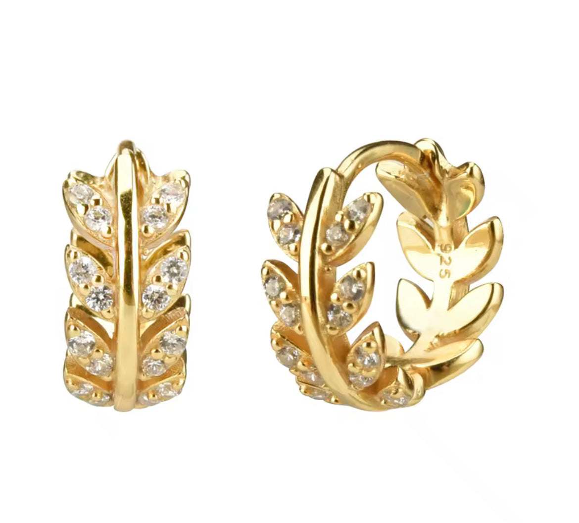 Leaf Hoops Earring