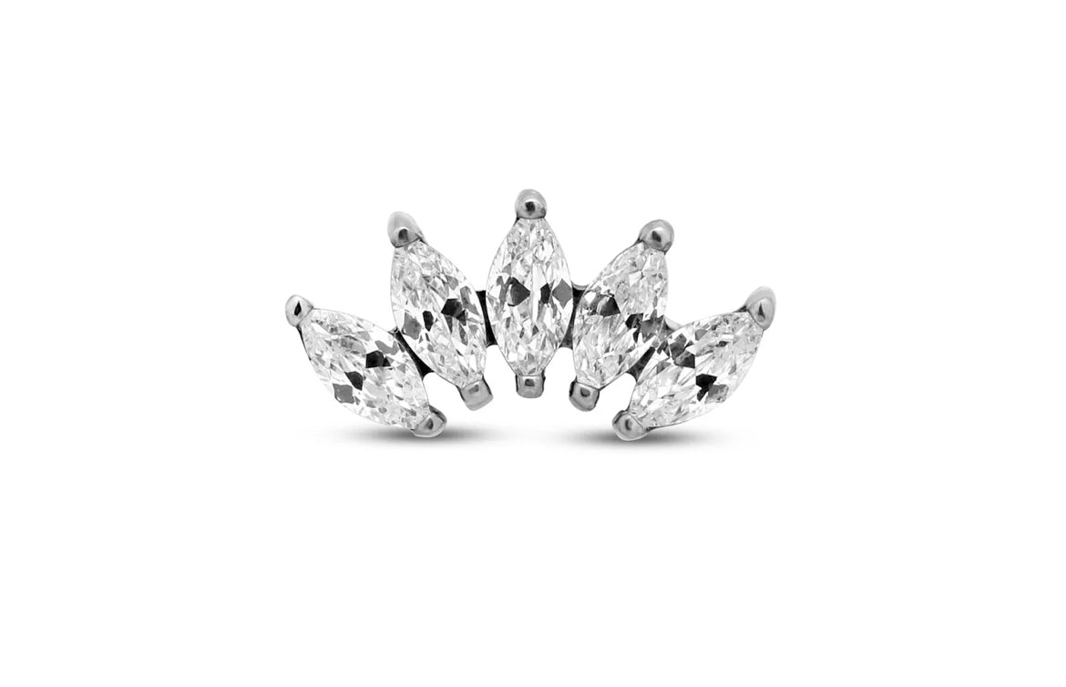 Crown 5 Cluster Titanium Flat-Back