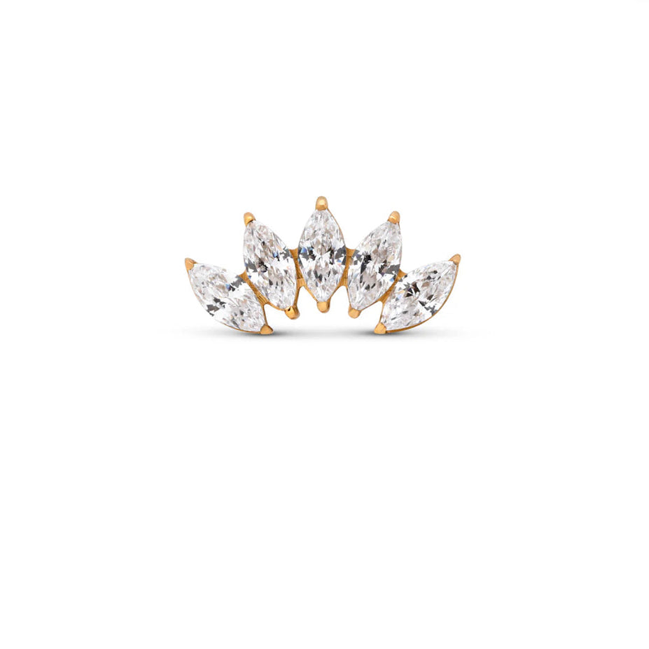 Crown 5 Cluster Titanium Flat-Back