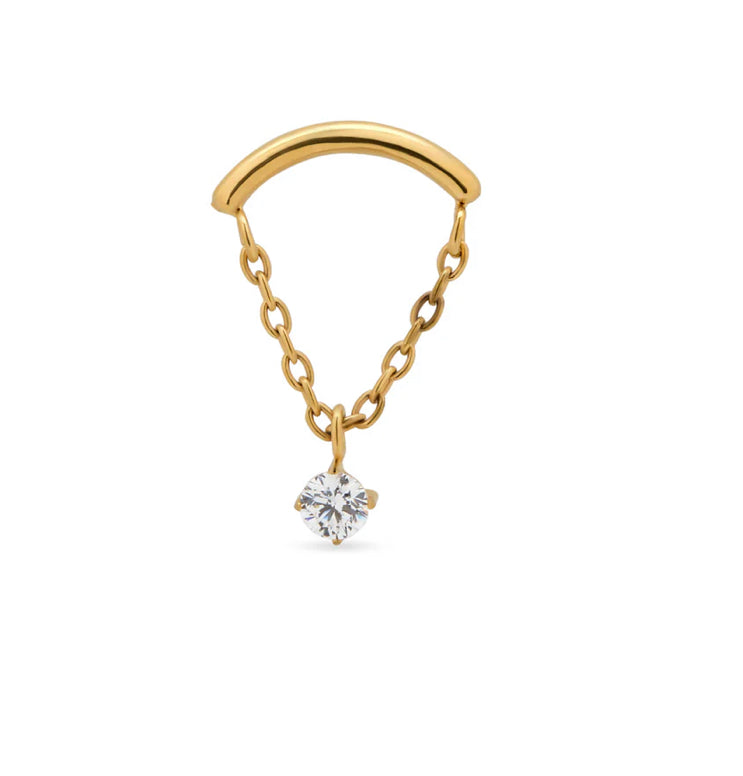 Curved Chain Titanium Flat-Back