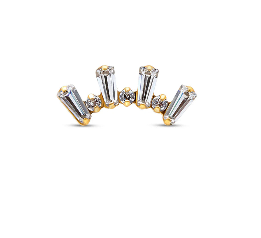 Baguette Crown Titanium Flat-Back