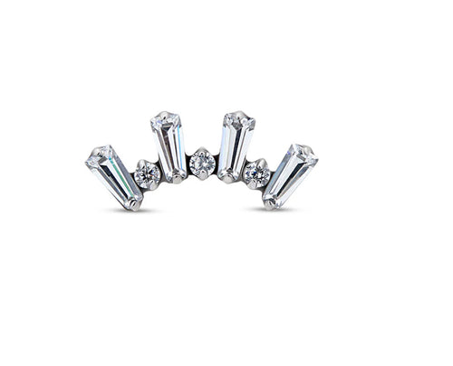 Baguette Crown Titanium Flat-Back