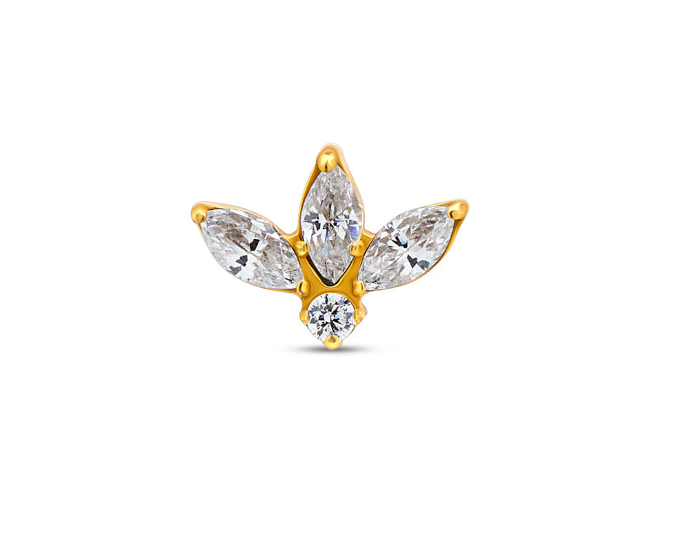 Flower Marquise Titanium Flat-Back