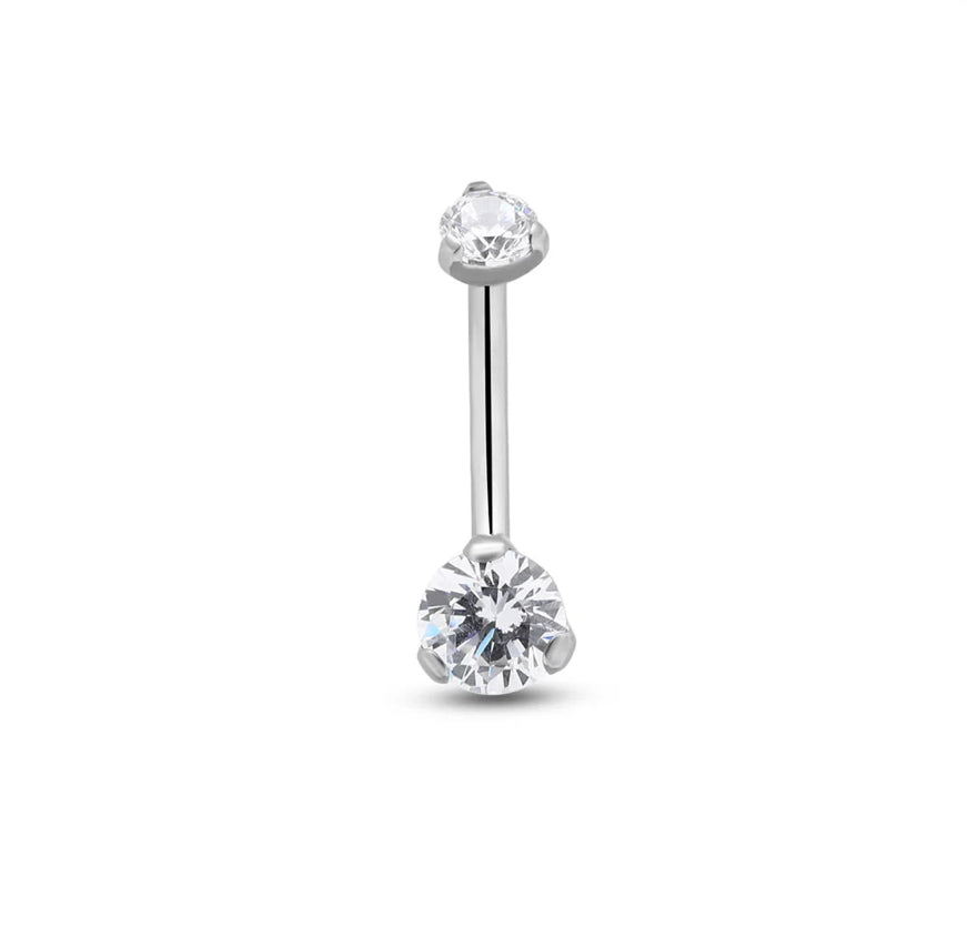 Belly Mini Zircon Silver Titanium