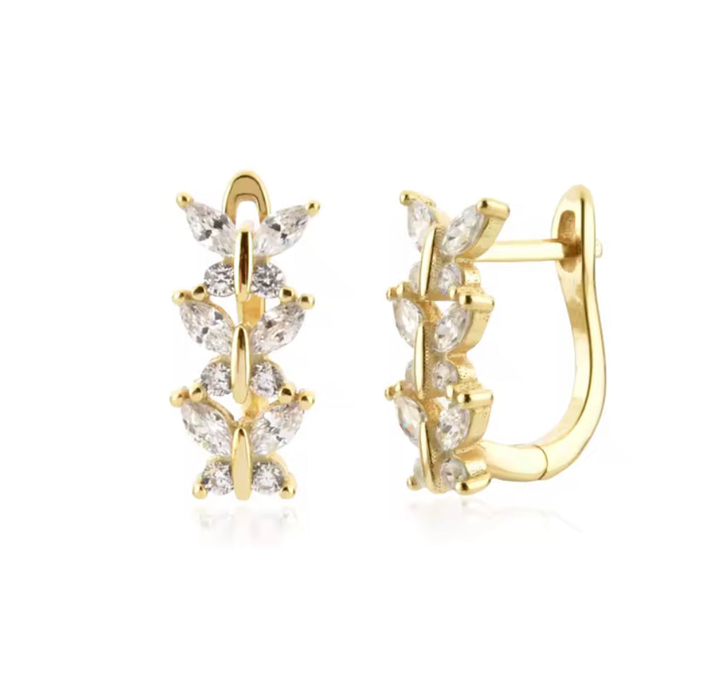 Butterfly Square Hoops Earring